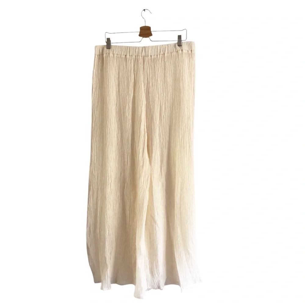Savannah Morrow Deia Pant Ivory Linen Blend Size XXL